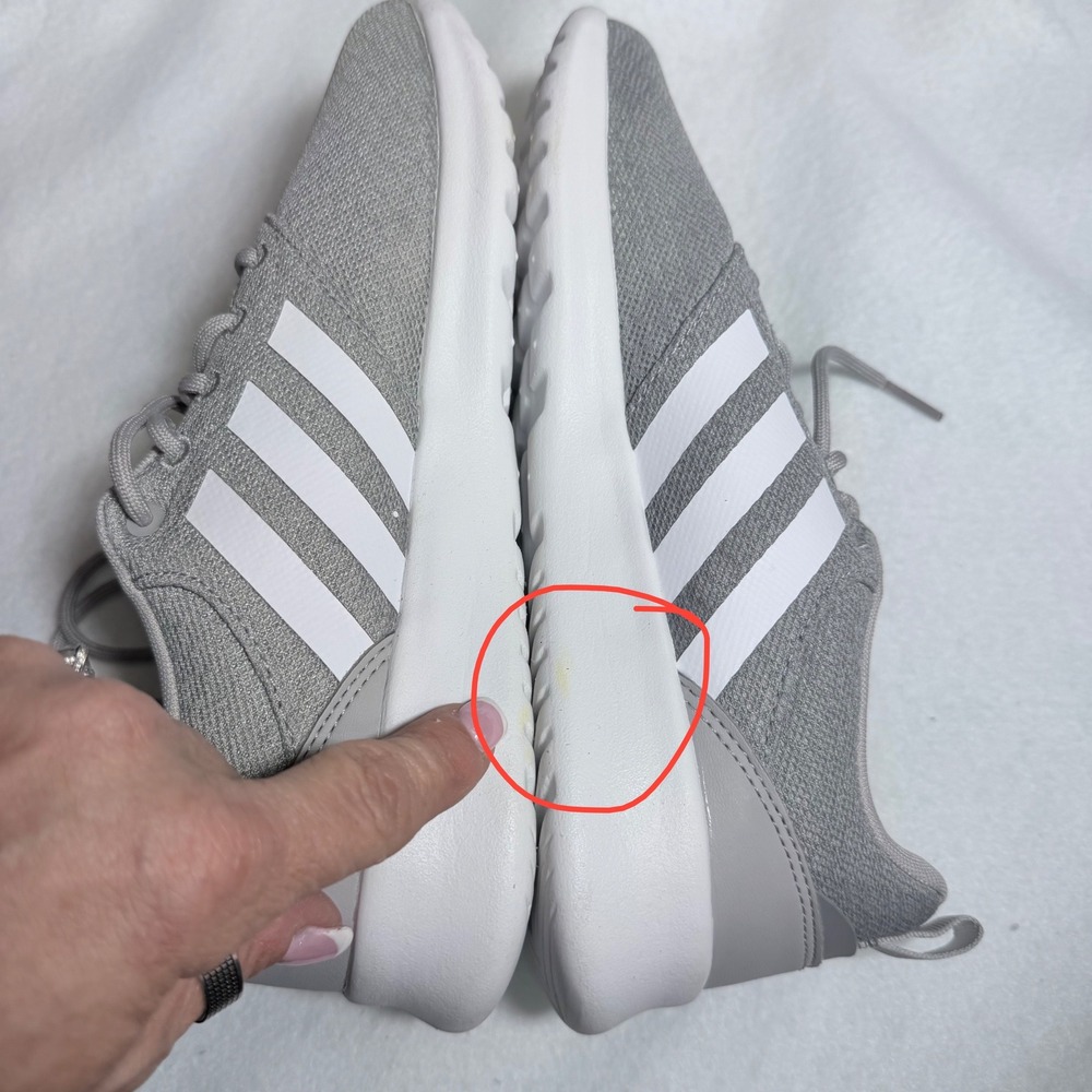 Adidas QT Racer 2.0 Women 8 Grey White Running Shoes FY8312 Cloudfoam Sneakers - Picture 8 of 15
